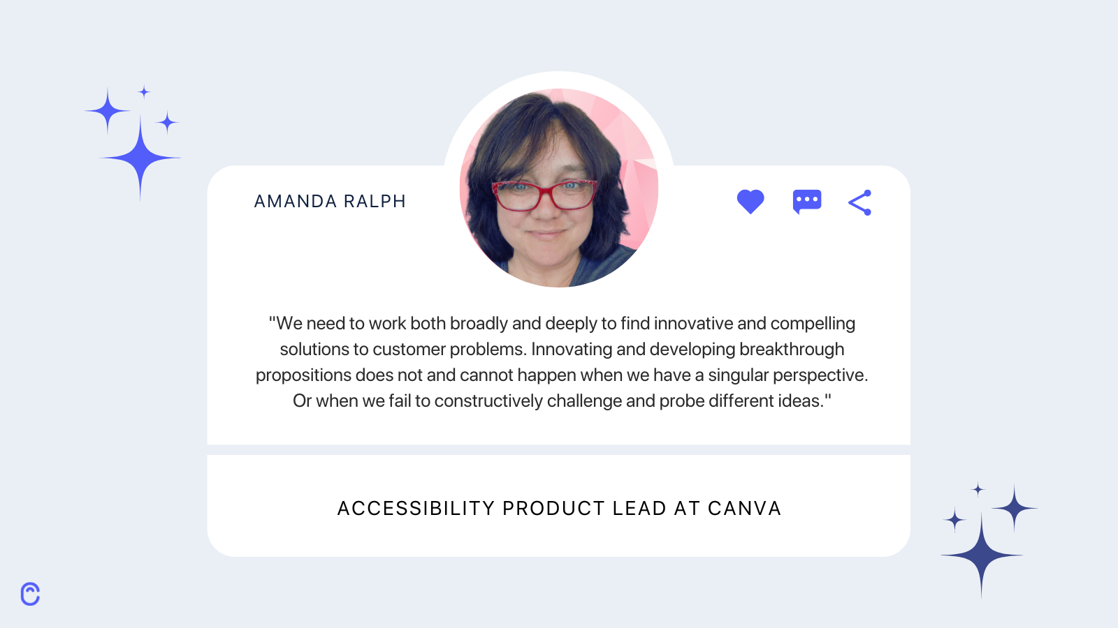 Amanda Ralph, accessibility product lead at Canva