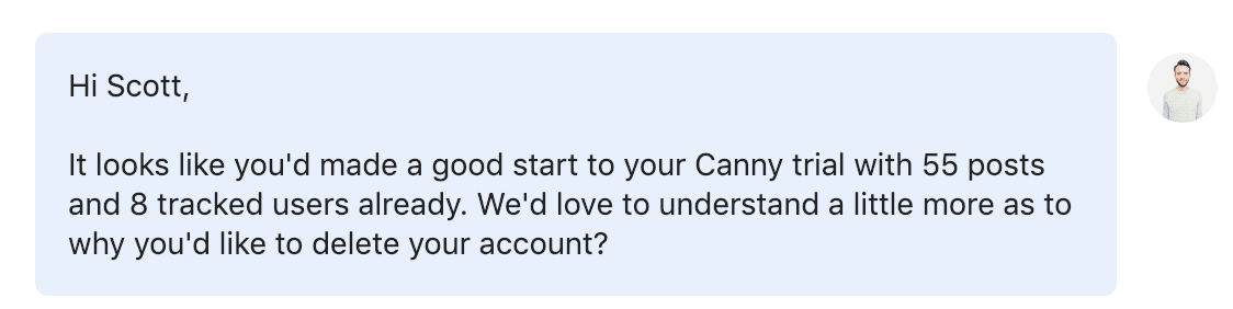 Gathering customer feedback during cancellation