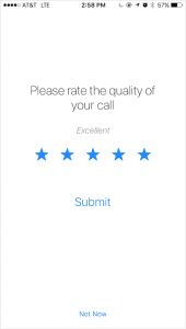 In-app ratings to gather customer feedback