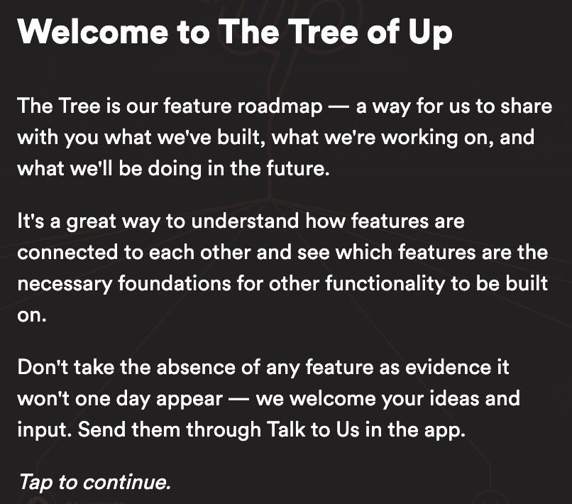 Tree of Up description. 