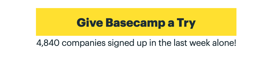 Basecamp signup CTA