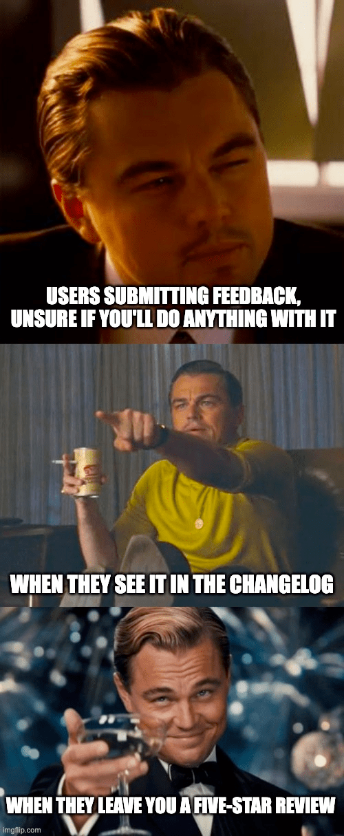 User feedback meme