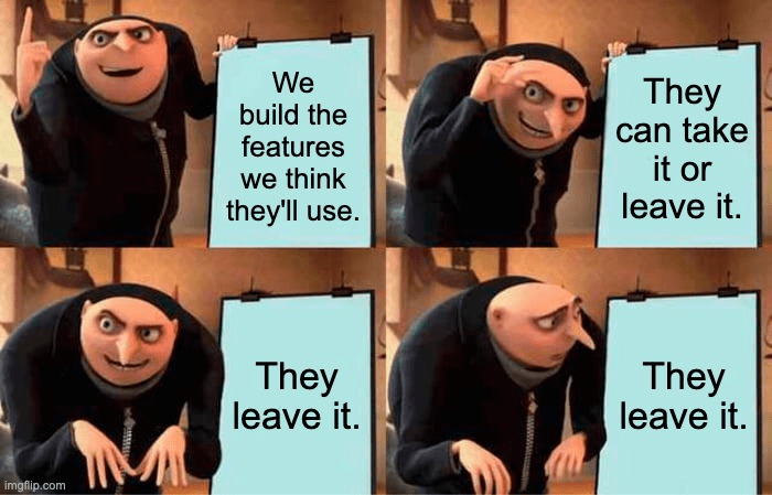 Product building meme