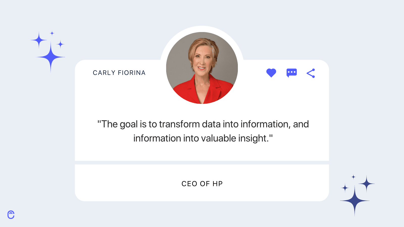 Carly Fiorina, CEO of HP
