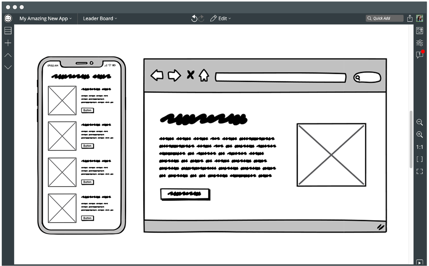 Balsamiq wireframing