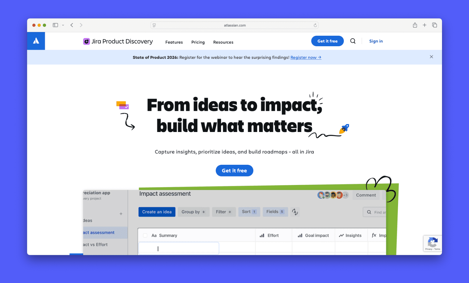 A screenshot of Jira Product Discovery
