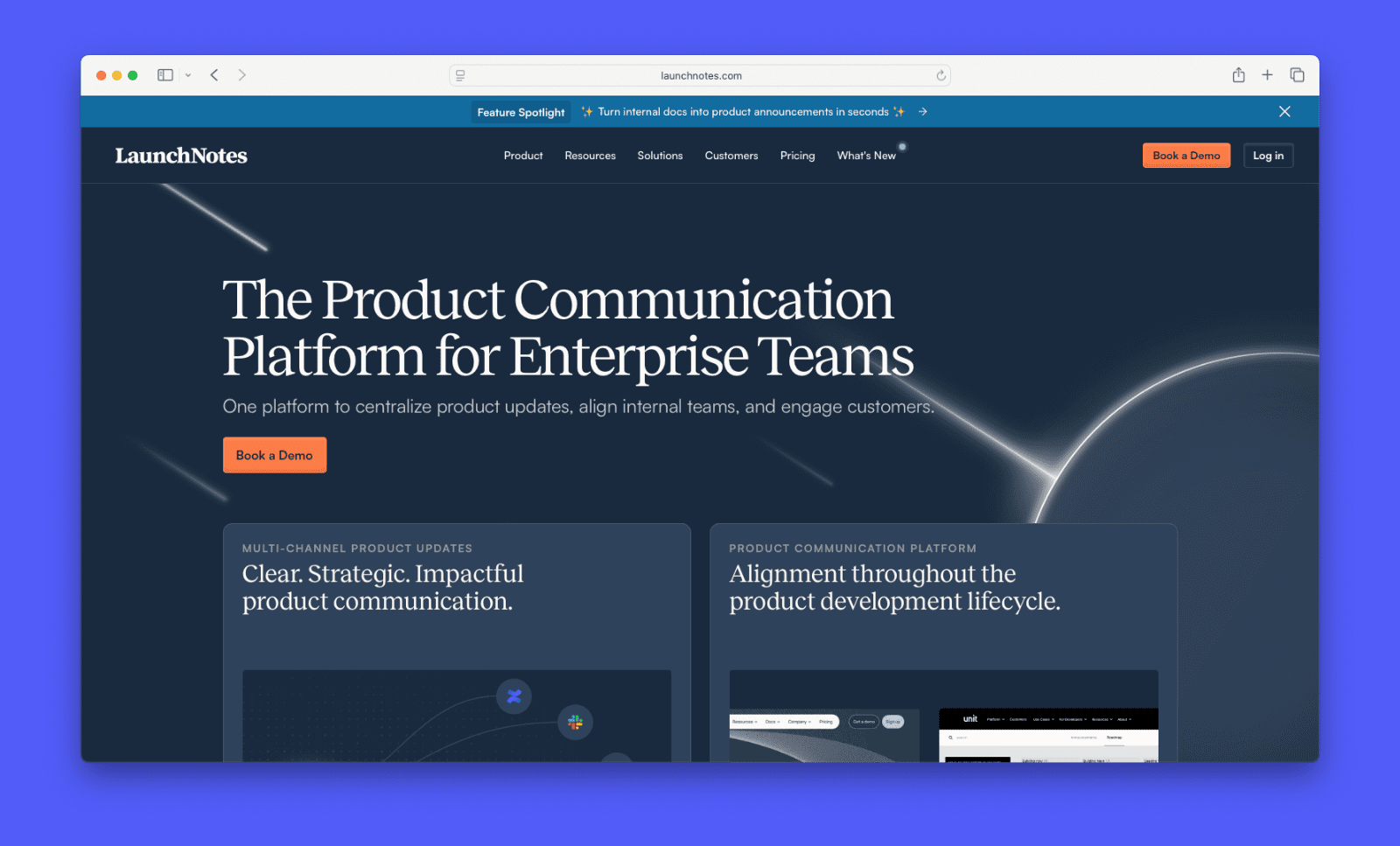 LaunchNotes homepage