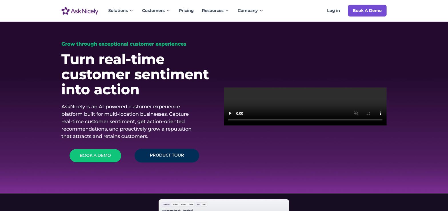 AskNicely homepage.