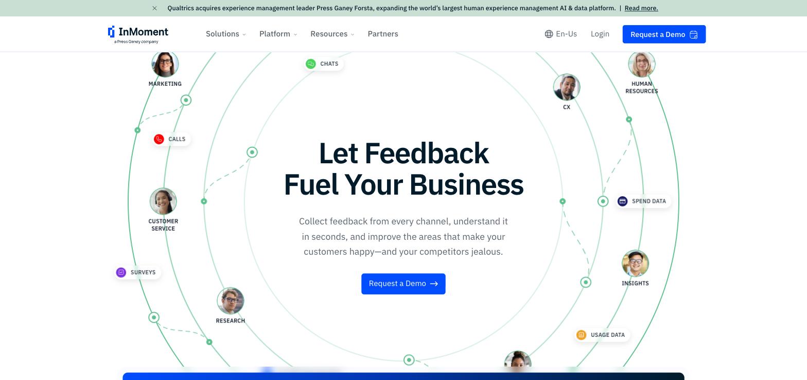 InMoment homepage.