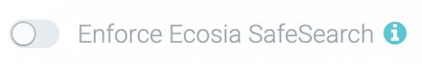 ecosia.org SafeSearch setting