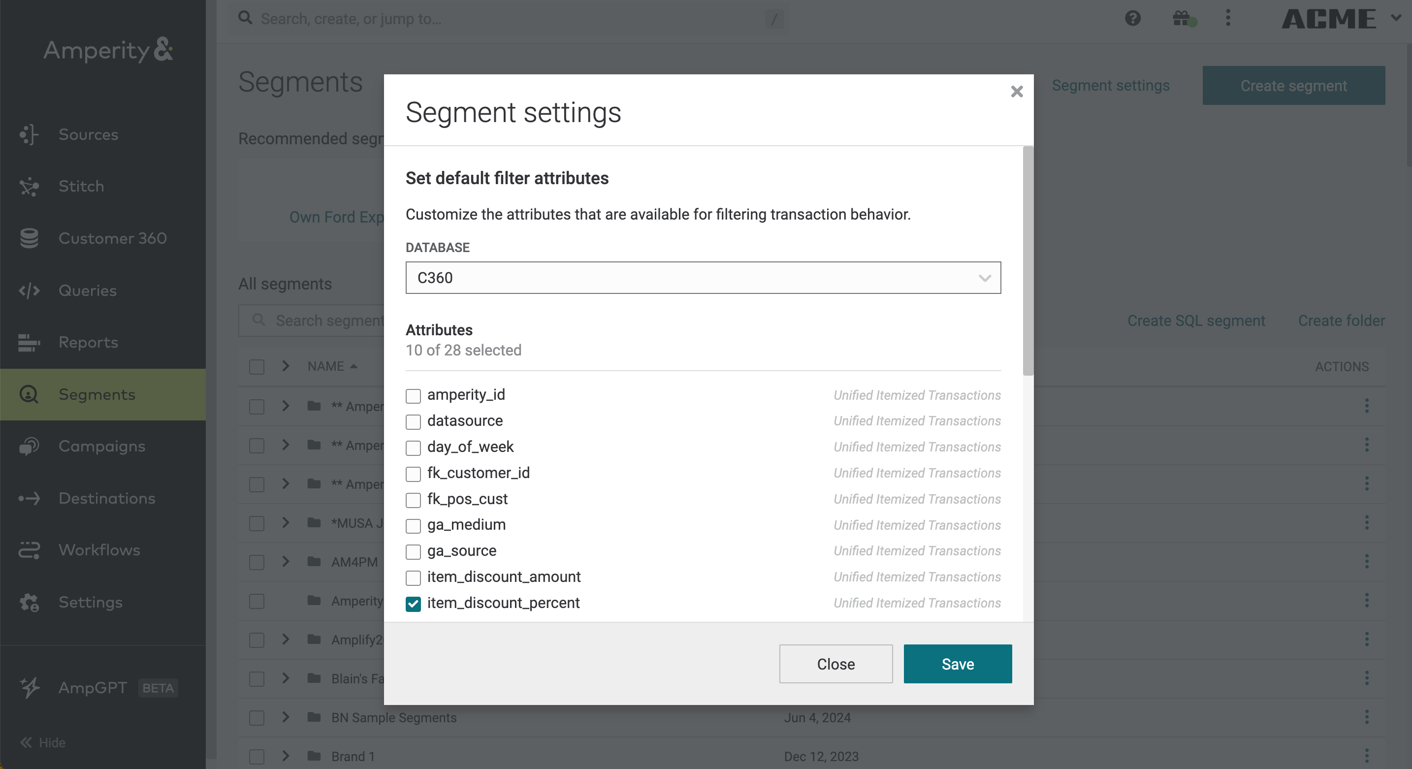 Transactional Attributes Custom Filters