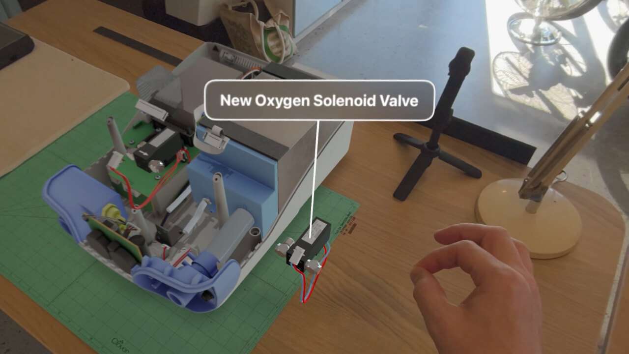 Floating text label on 3D jig object on Apple Vision Pro