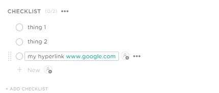 Hyperlink in Checklist | Voters | ClickUp