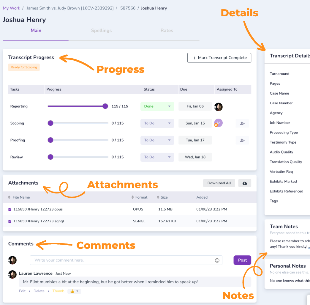 New Transcript Workspace