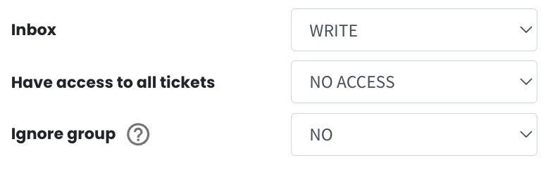 role ignore group - inbox ticket