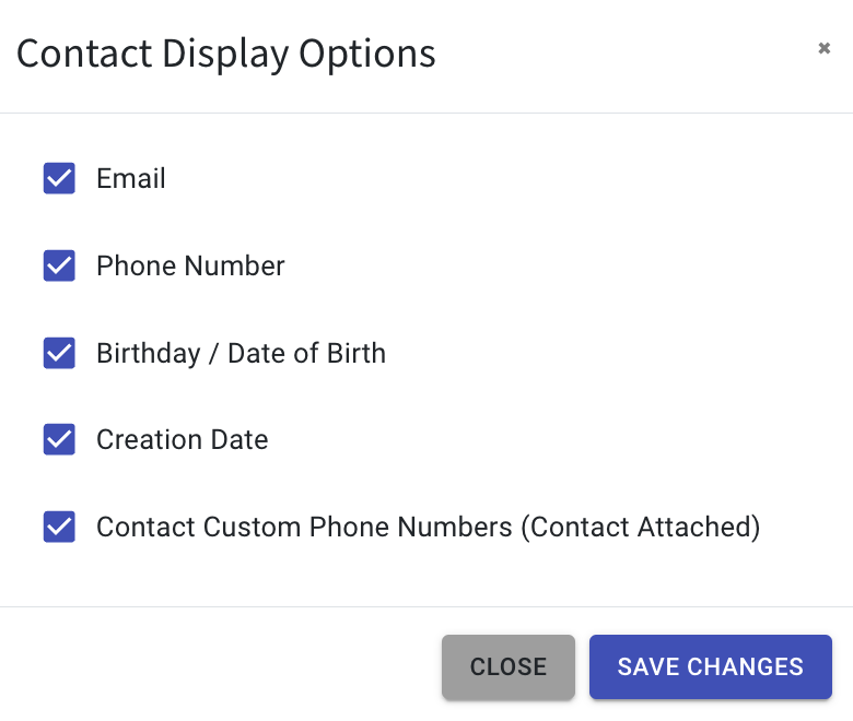 contact display custom phone