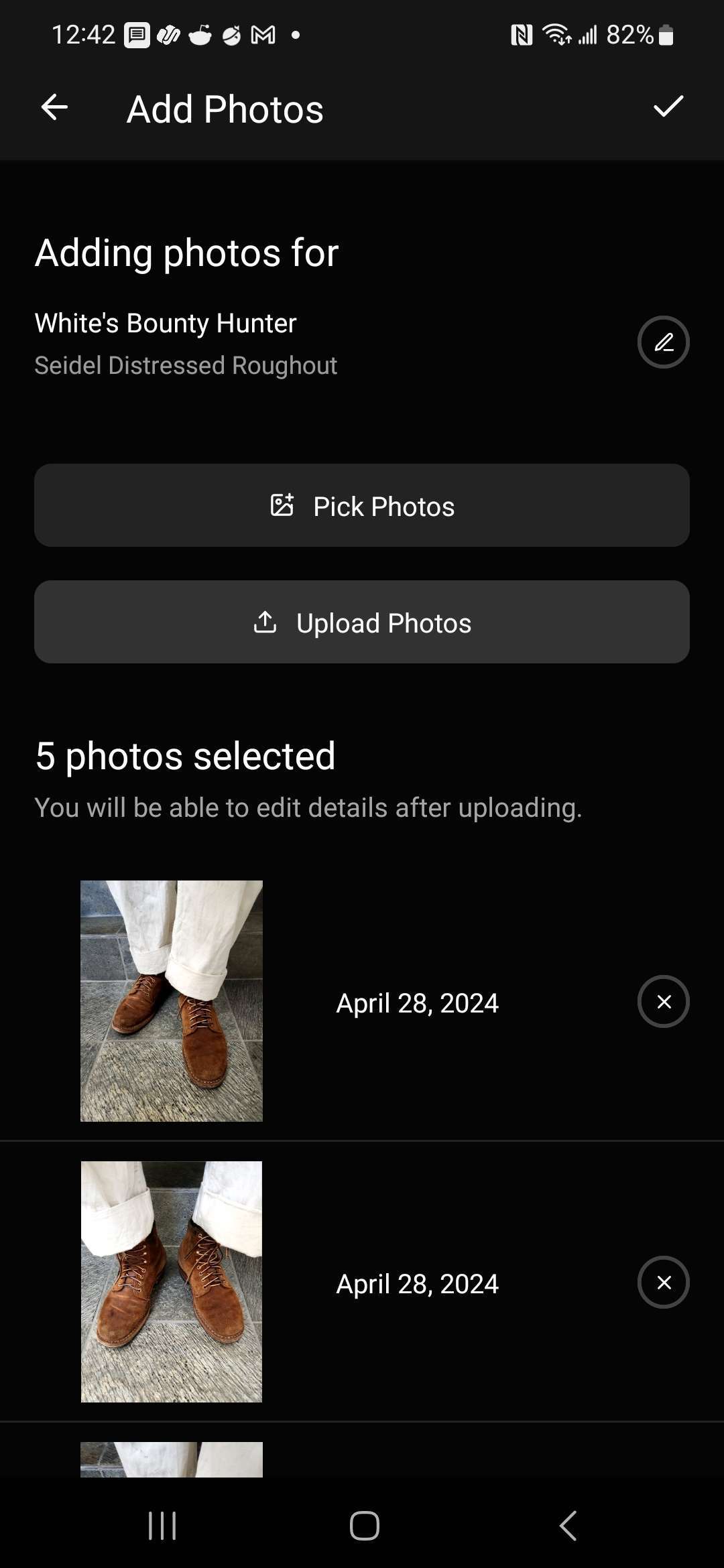 You can add upload many photos for a pair