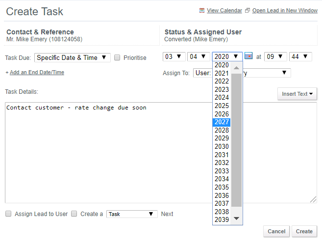 Create task