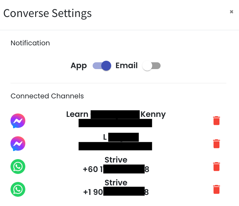 connected channel number