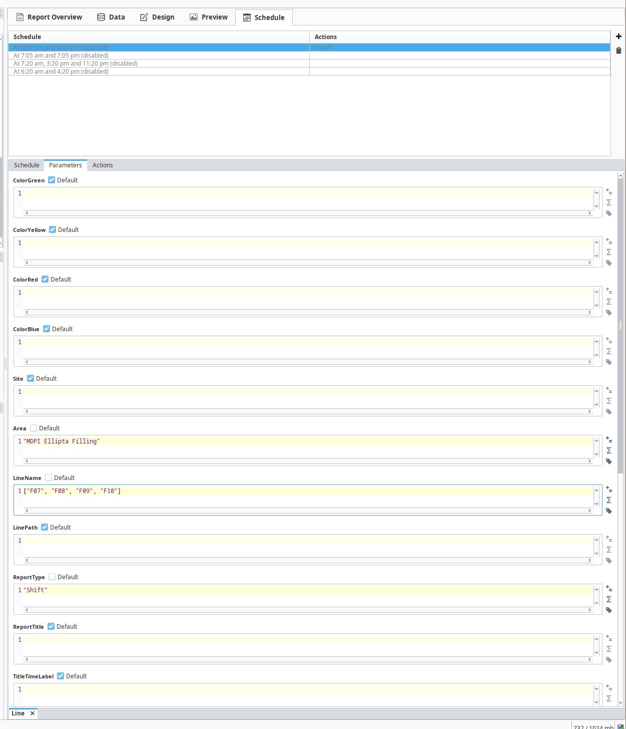 Reporting module - Schedule - Add option to pass in a list to a ...