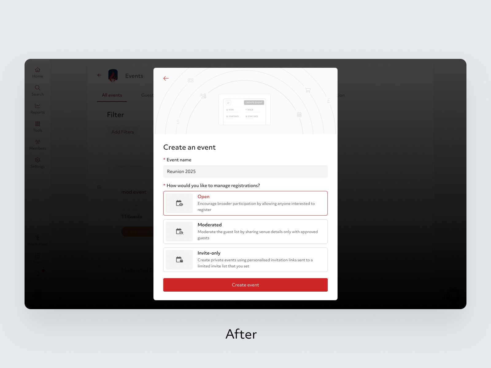 after - create modal