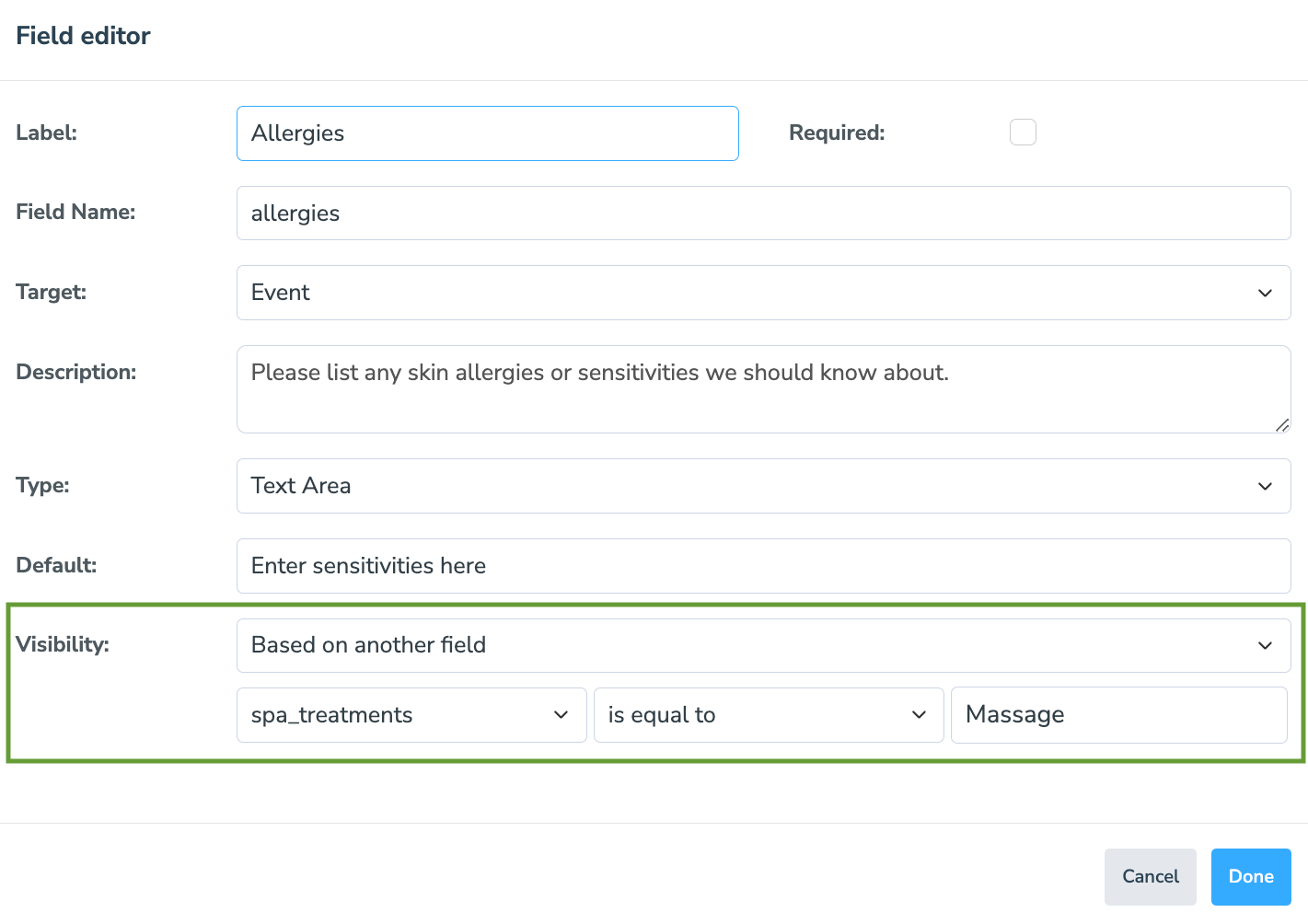 conditional form in apptoto copy