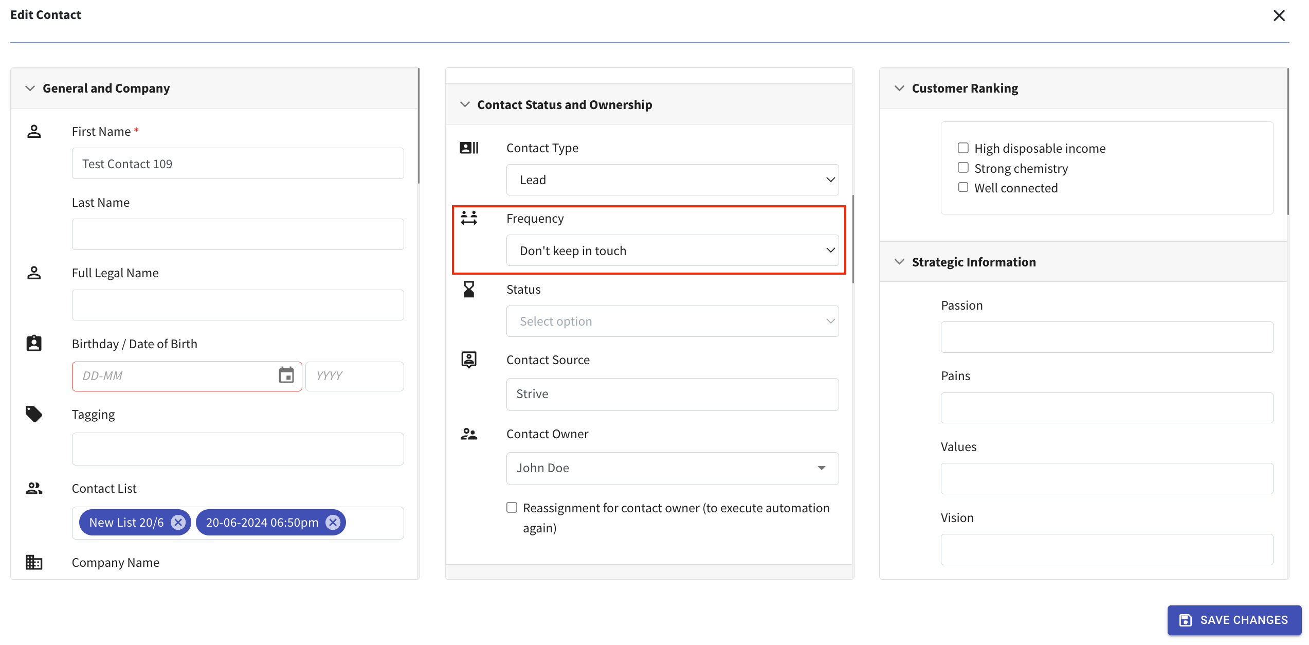 stay in touch configure