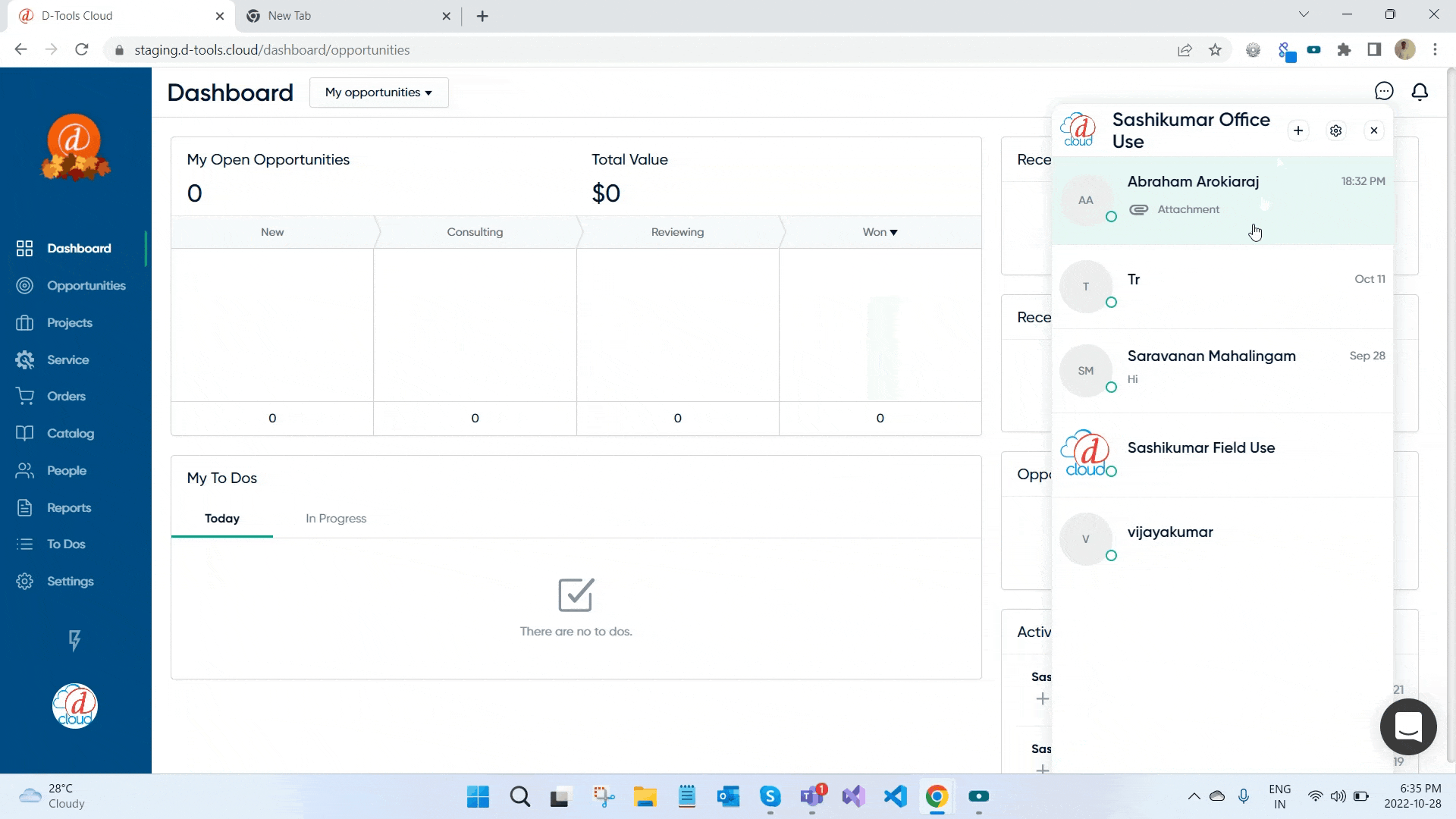 TalkJS Demo(Desktop view)