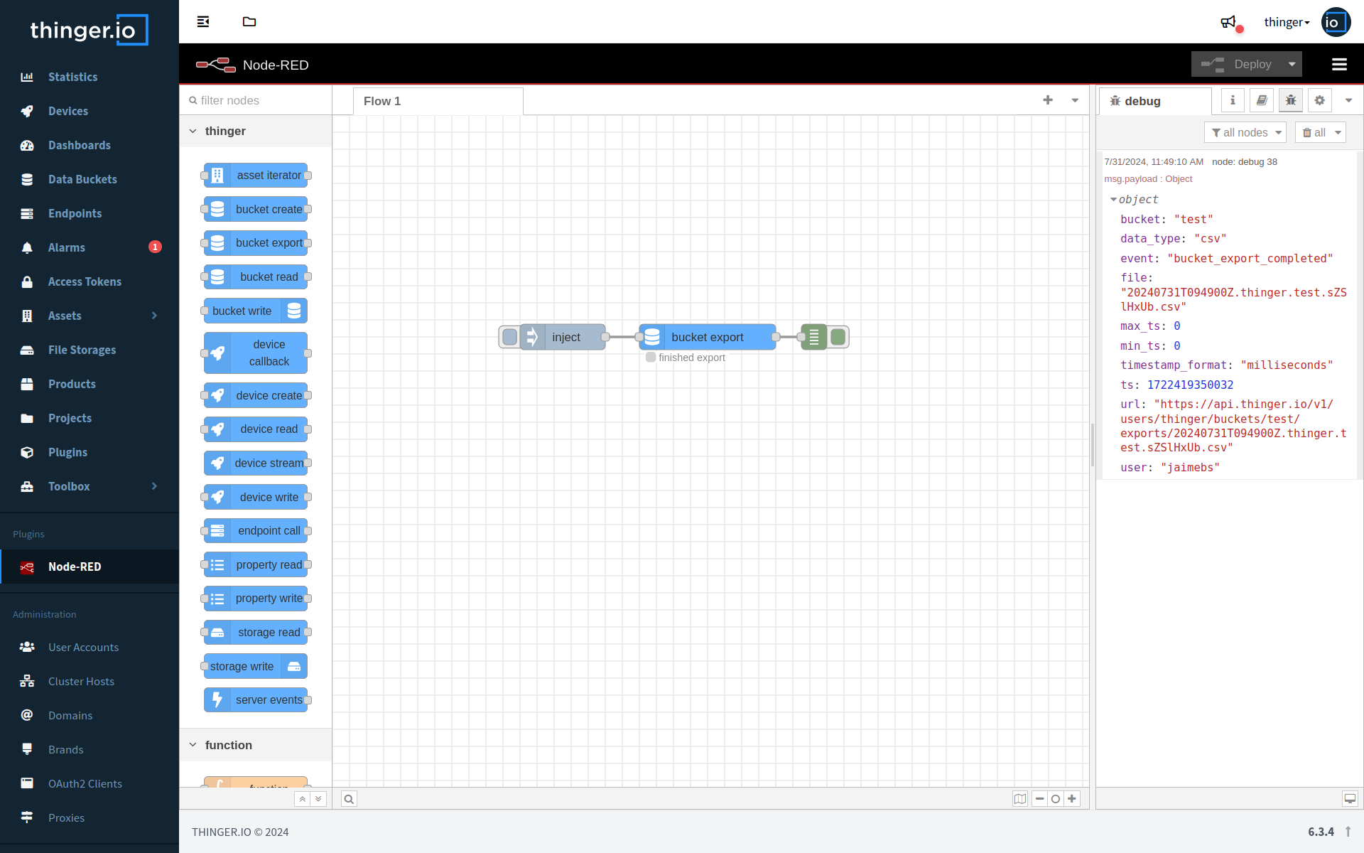 node-red-bucket-export