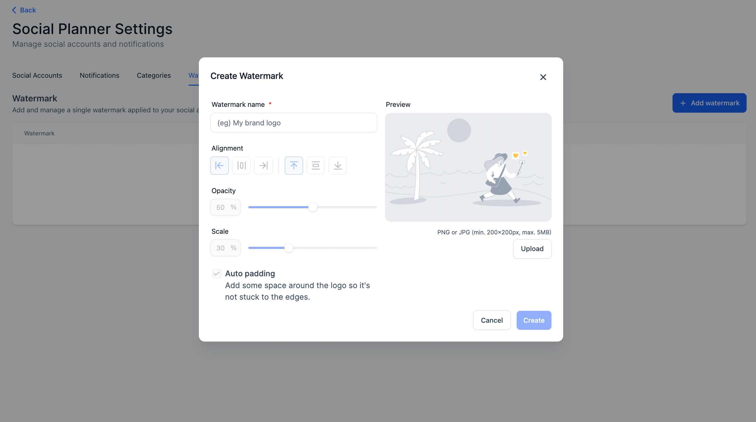 social planner watermark update