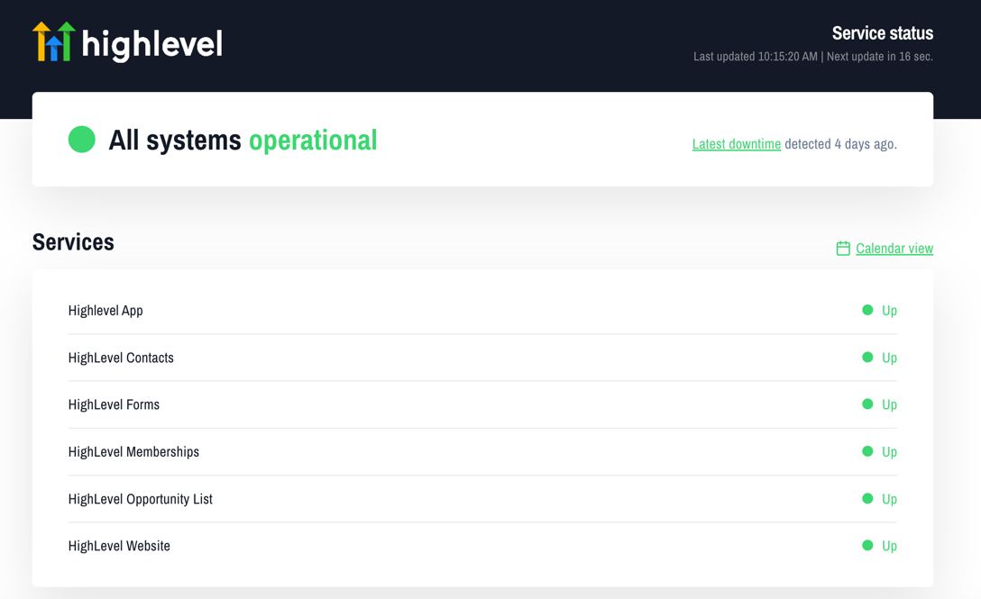 Platform Status Updates in Slack | Voters | HighLevel