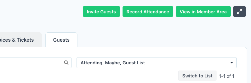 Record Attendance - Guest List