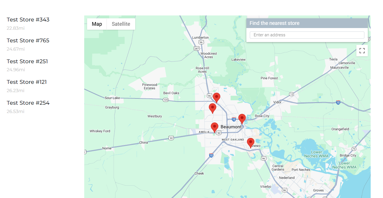 front end store locator