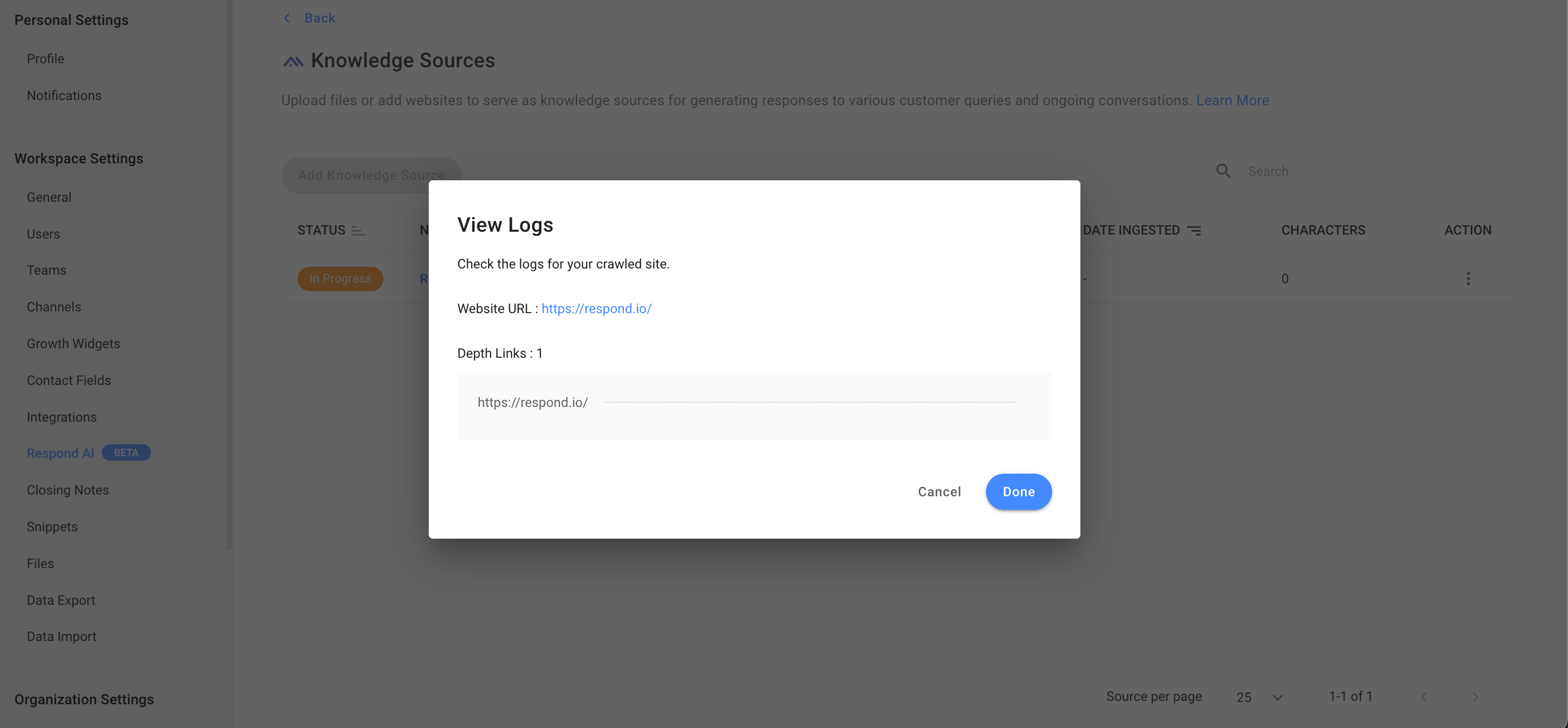Knowledge Source: Option to delete in Progress sources | Voters ...