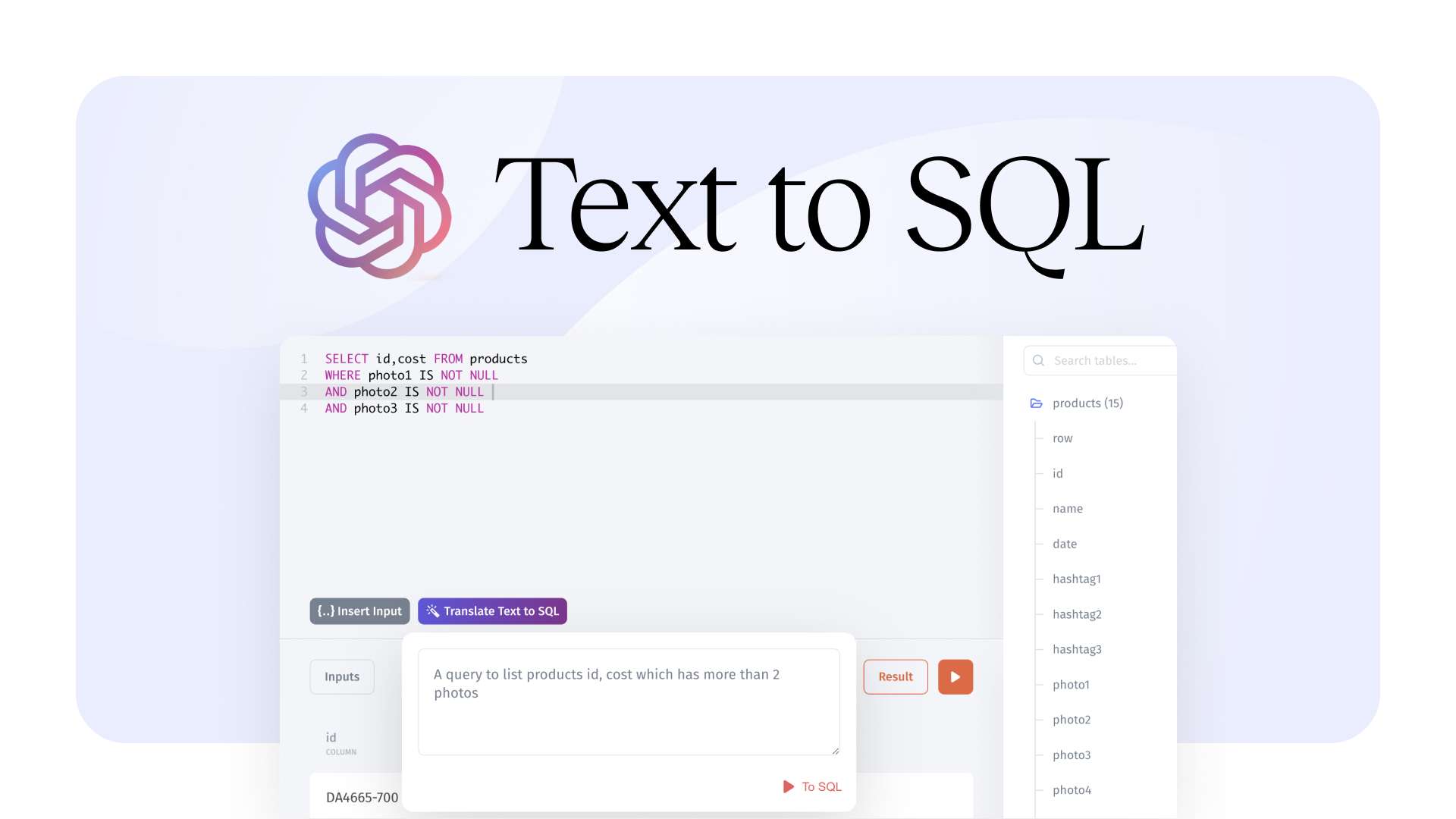 text to sql