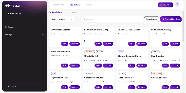 Launch App Admin Dashboard