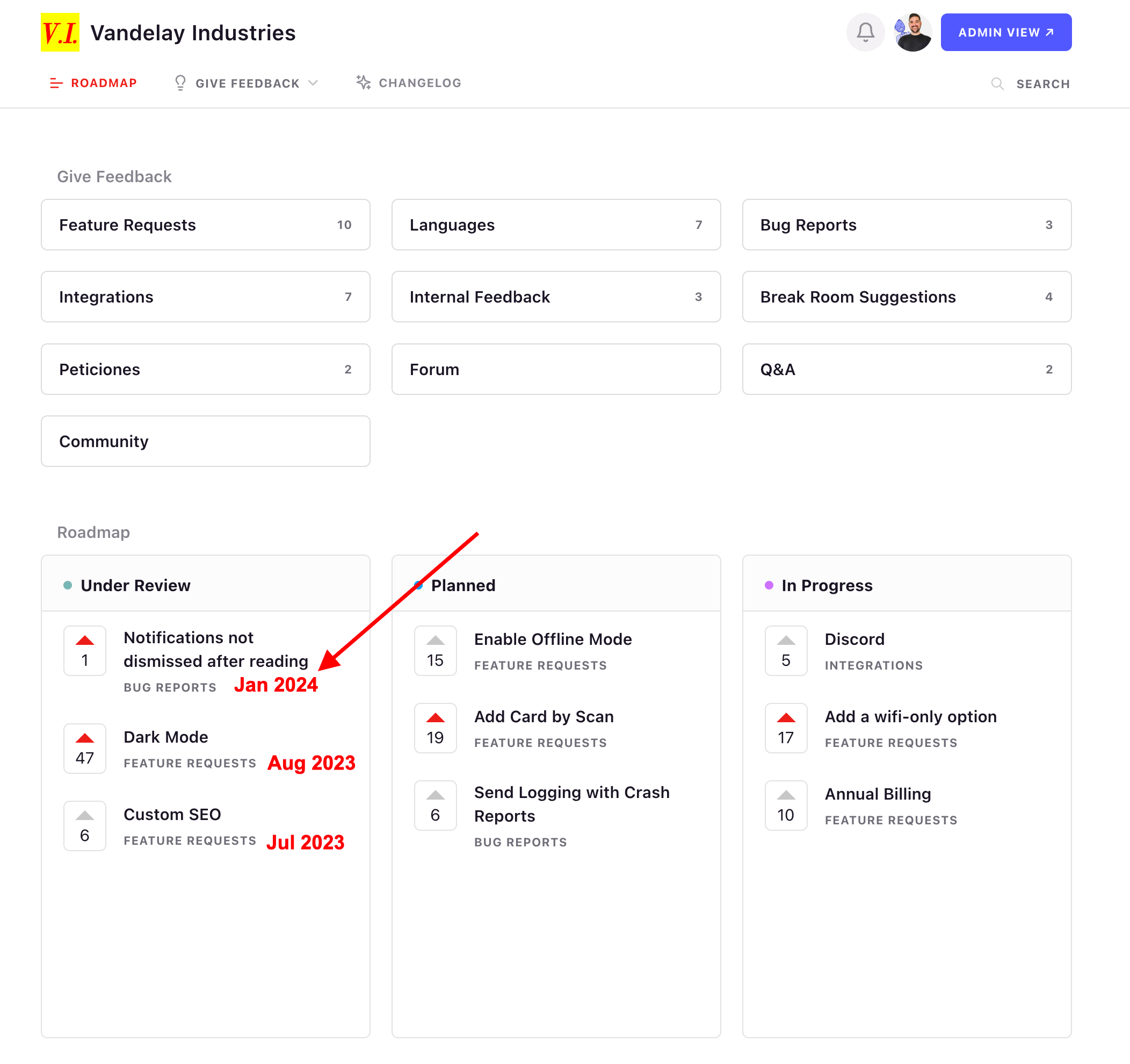 Show post ETA in the end-user roadmap | Feature Requests | Canny