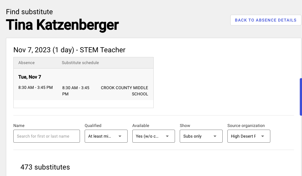Substitute Alert Resending Job Opening Alerts to Substitutes! | Voters | Red Rover