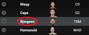 Click player name