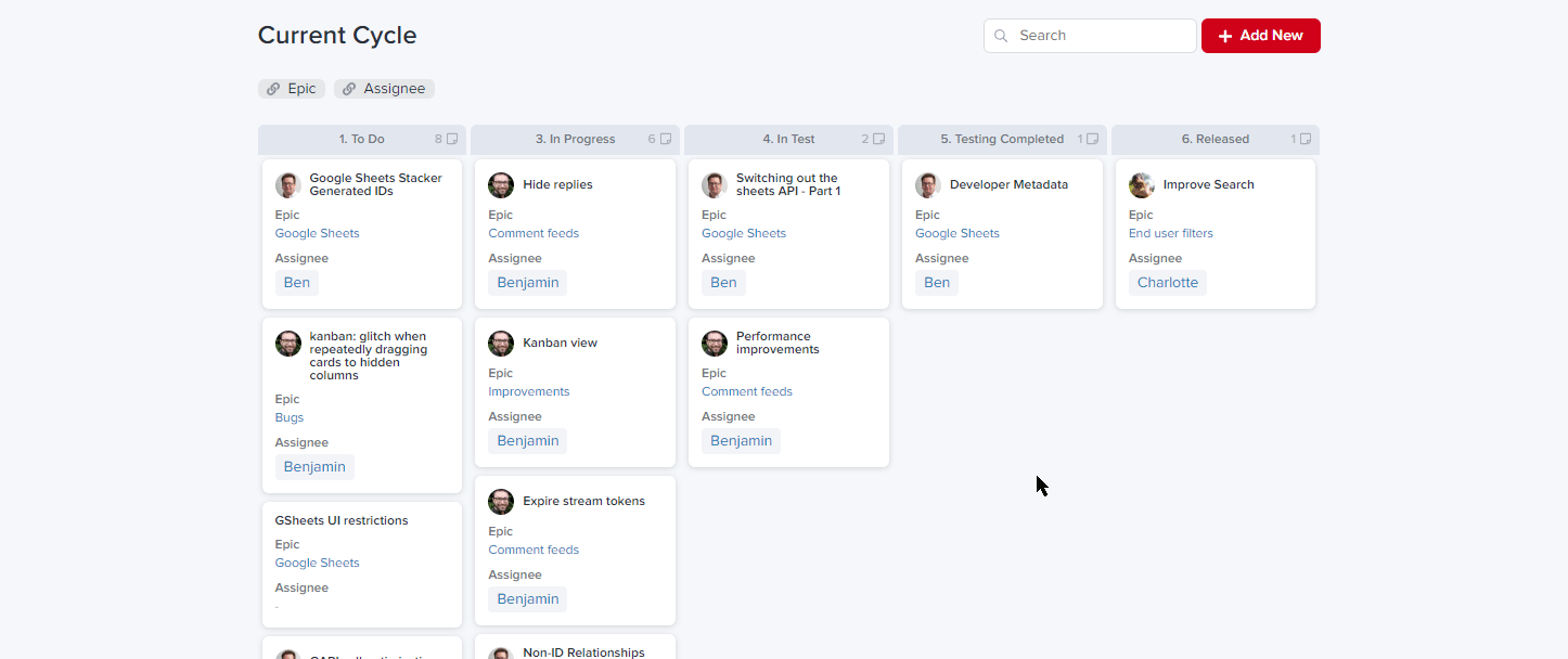 Kanban view | Voters | Stacker