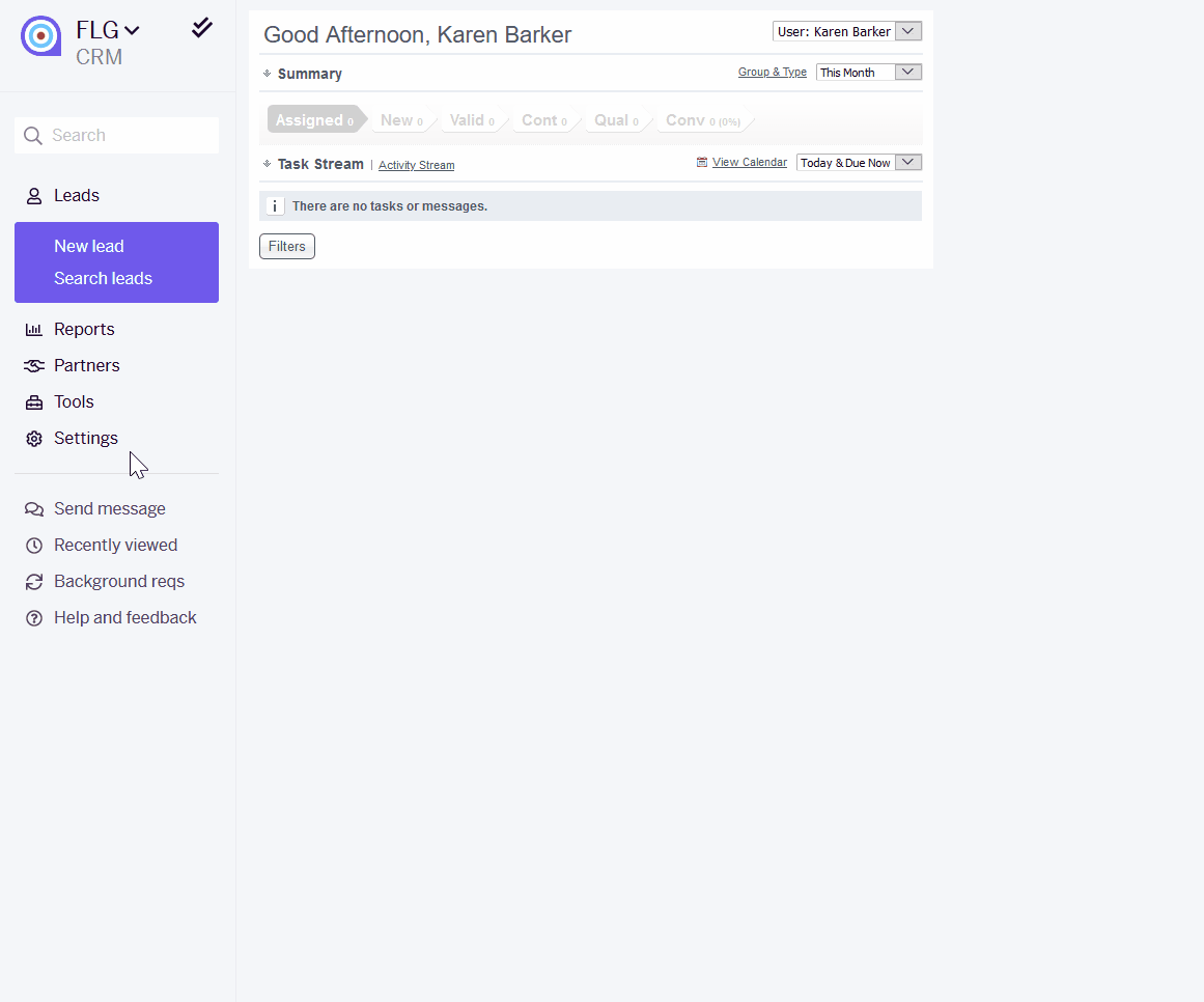 Integrations page