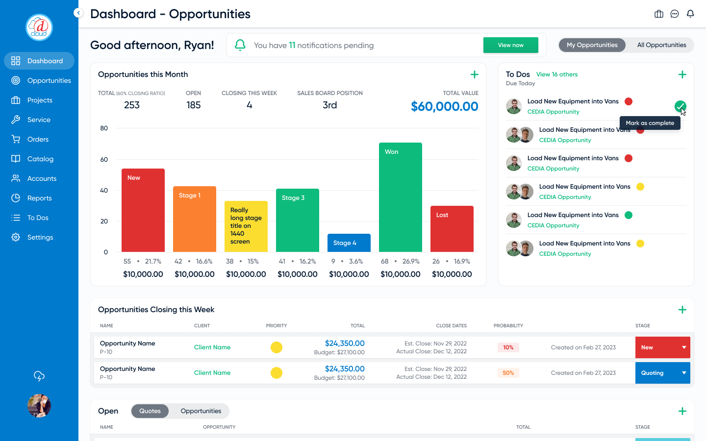 Dashboard - Opportunities - R67