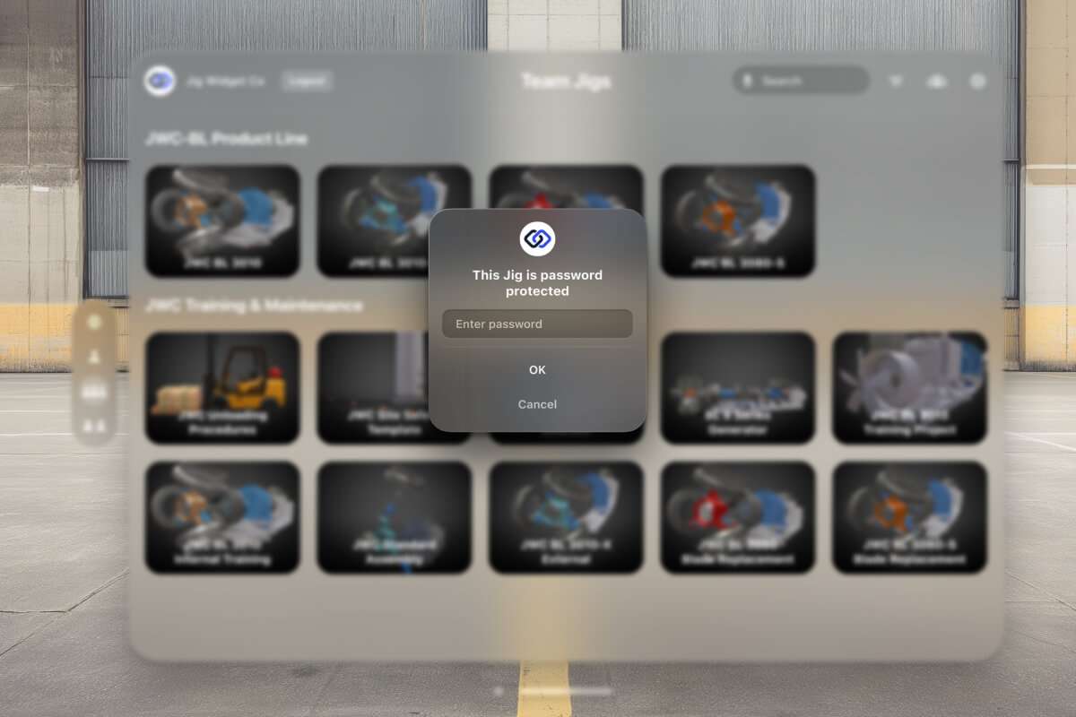 Password Protected Jigs in Vision Pro