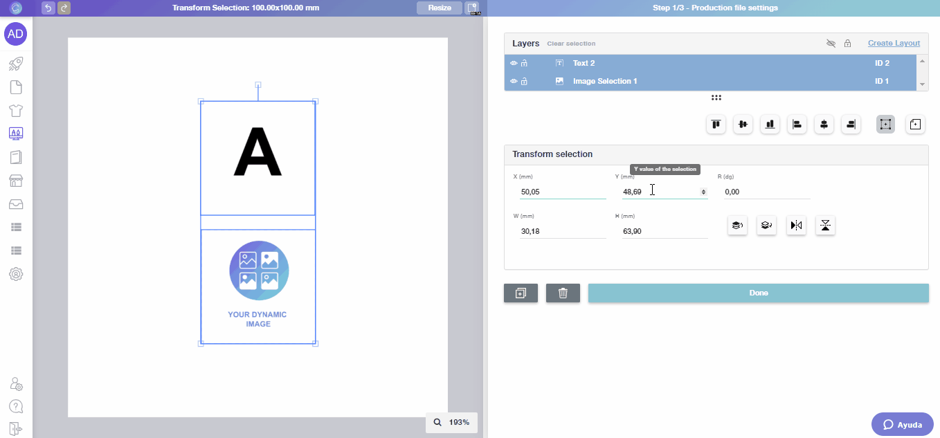 Transform selection