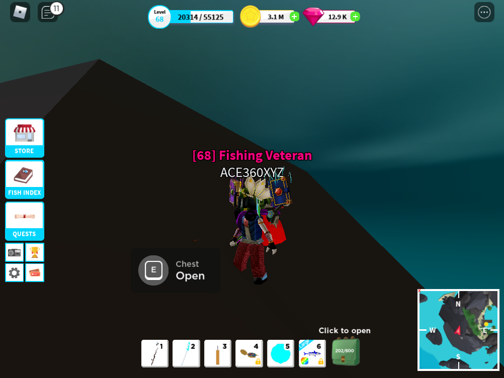 Treasure chests in Monster's Borough Voters Fishing Simulator