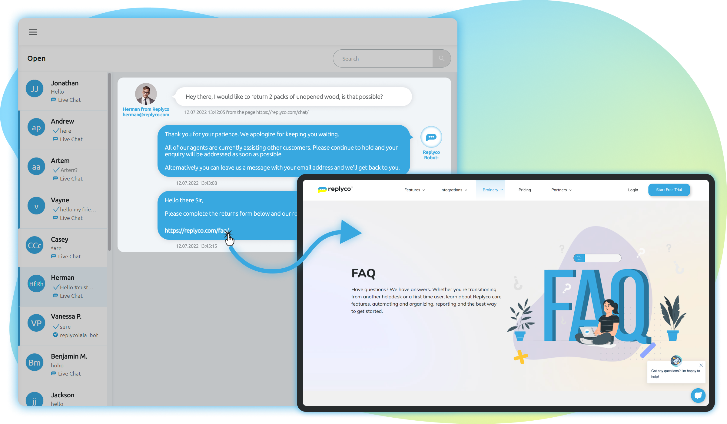 replyco-clickable-links-instant-messages