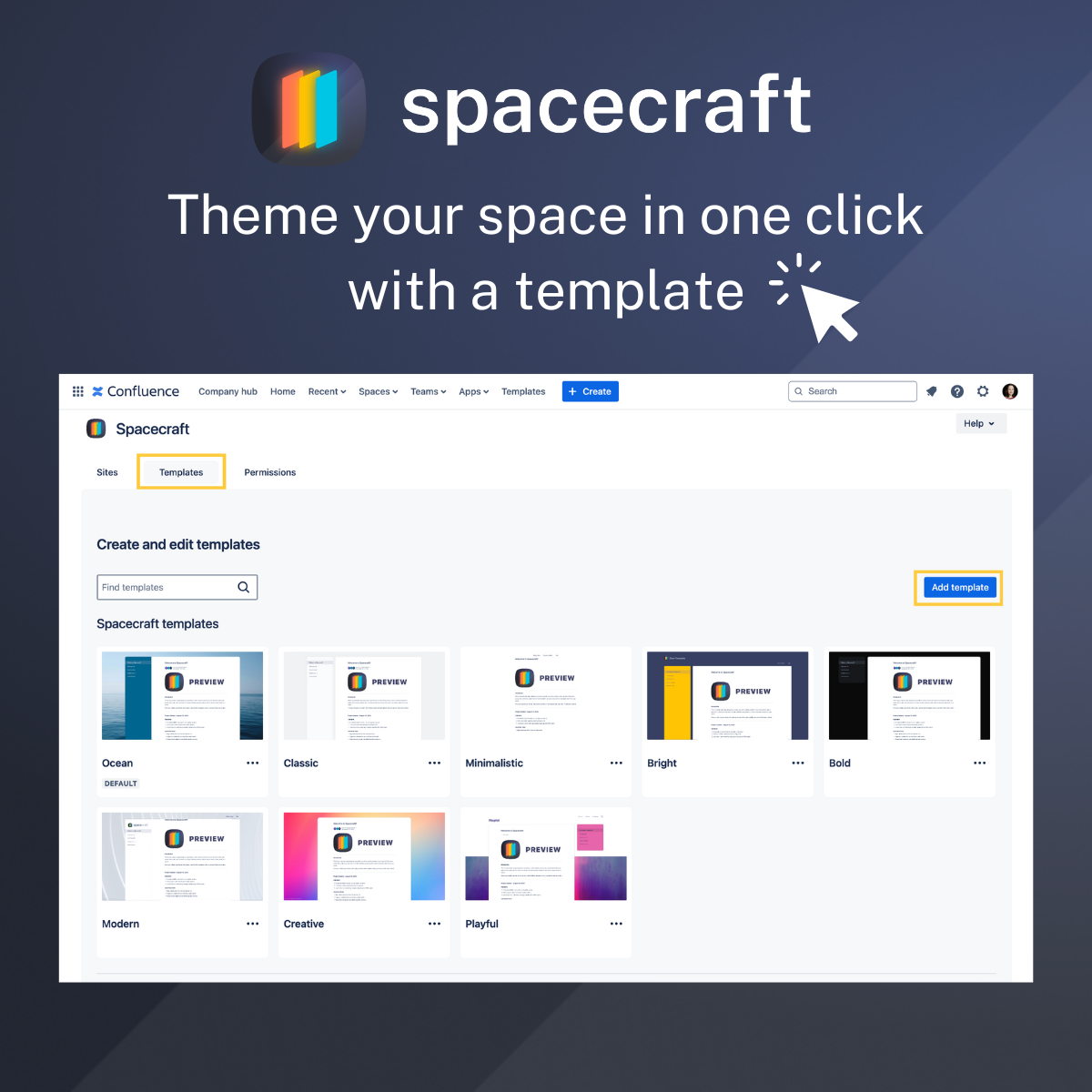 Spacecraft theme templates