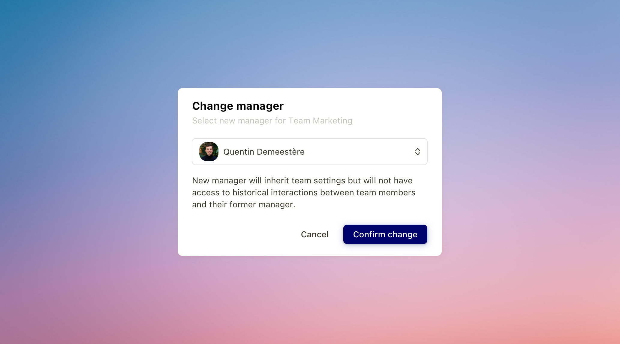 Change manager