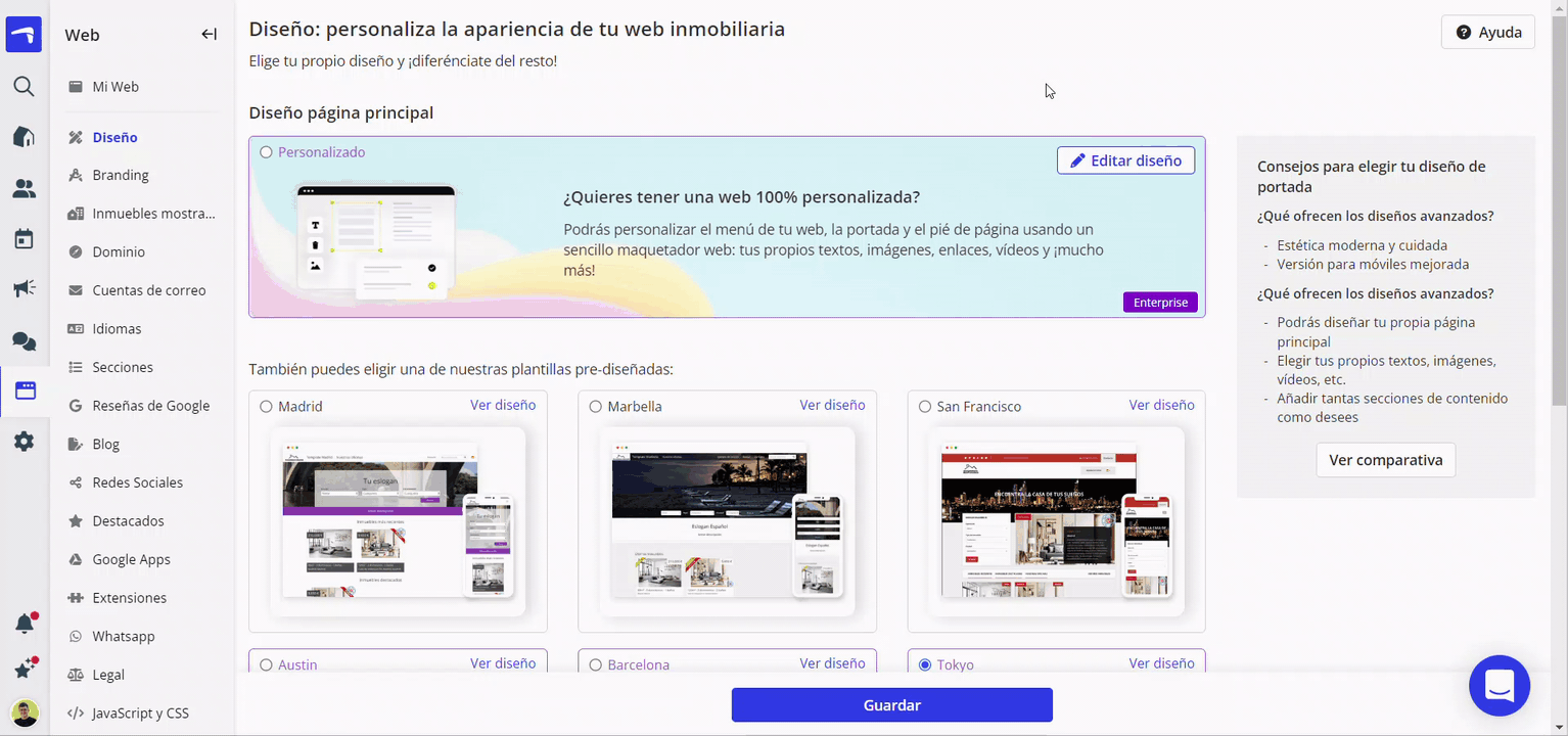 personalización web