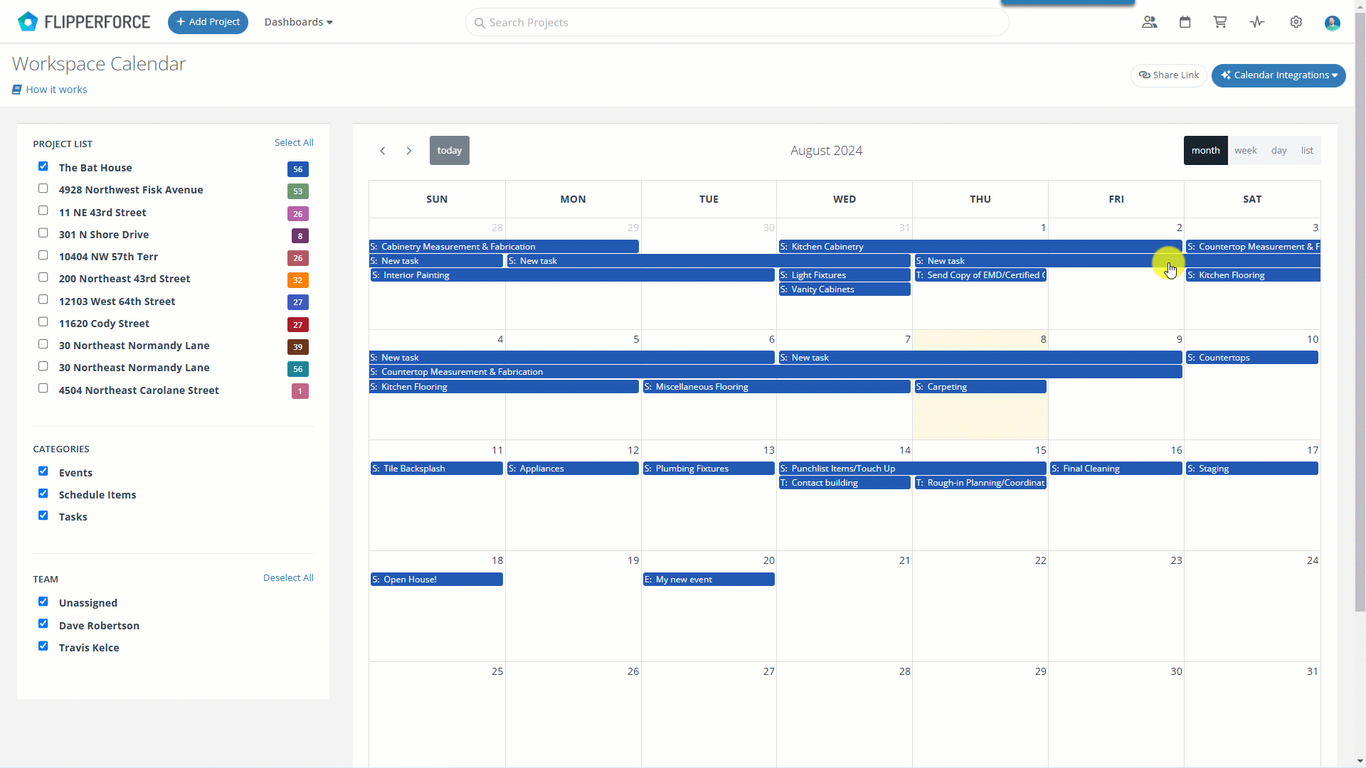 Google Calendar Integration GIF without animations